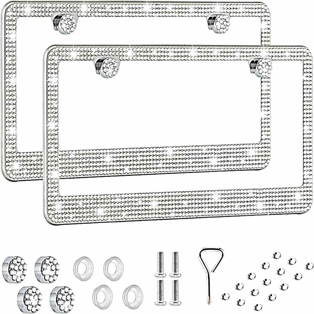 cadillac license plate frame bling