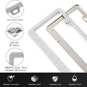 cadillac license plate frame bling