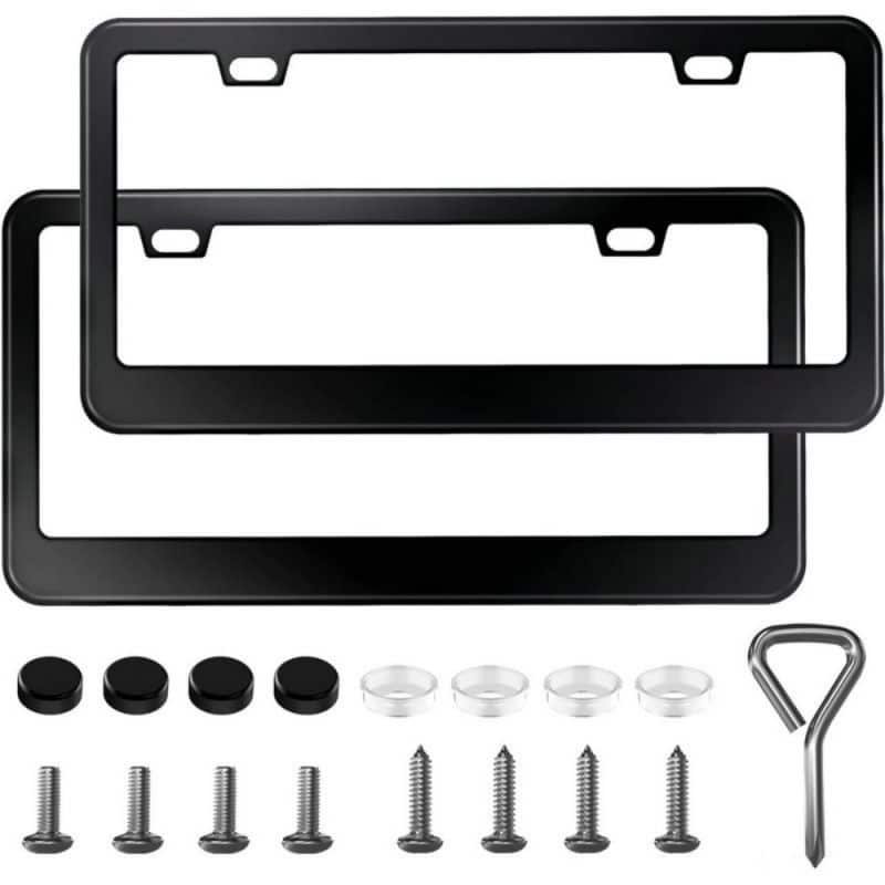 black cadillac license plate frame