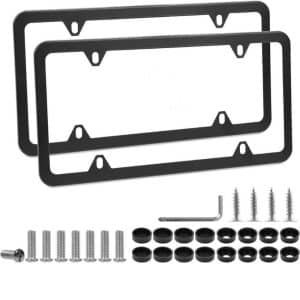 black cadillac license plate frame