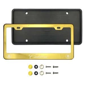 gold cadillac license plate frames