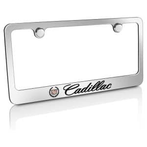 chrome cadillac license plate frame